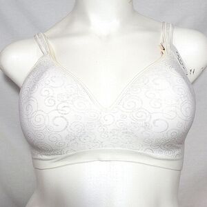 38D Bali 3463 Comfort Revolution Wire Free Bra White‎ Swirl